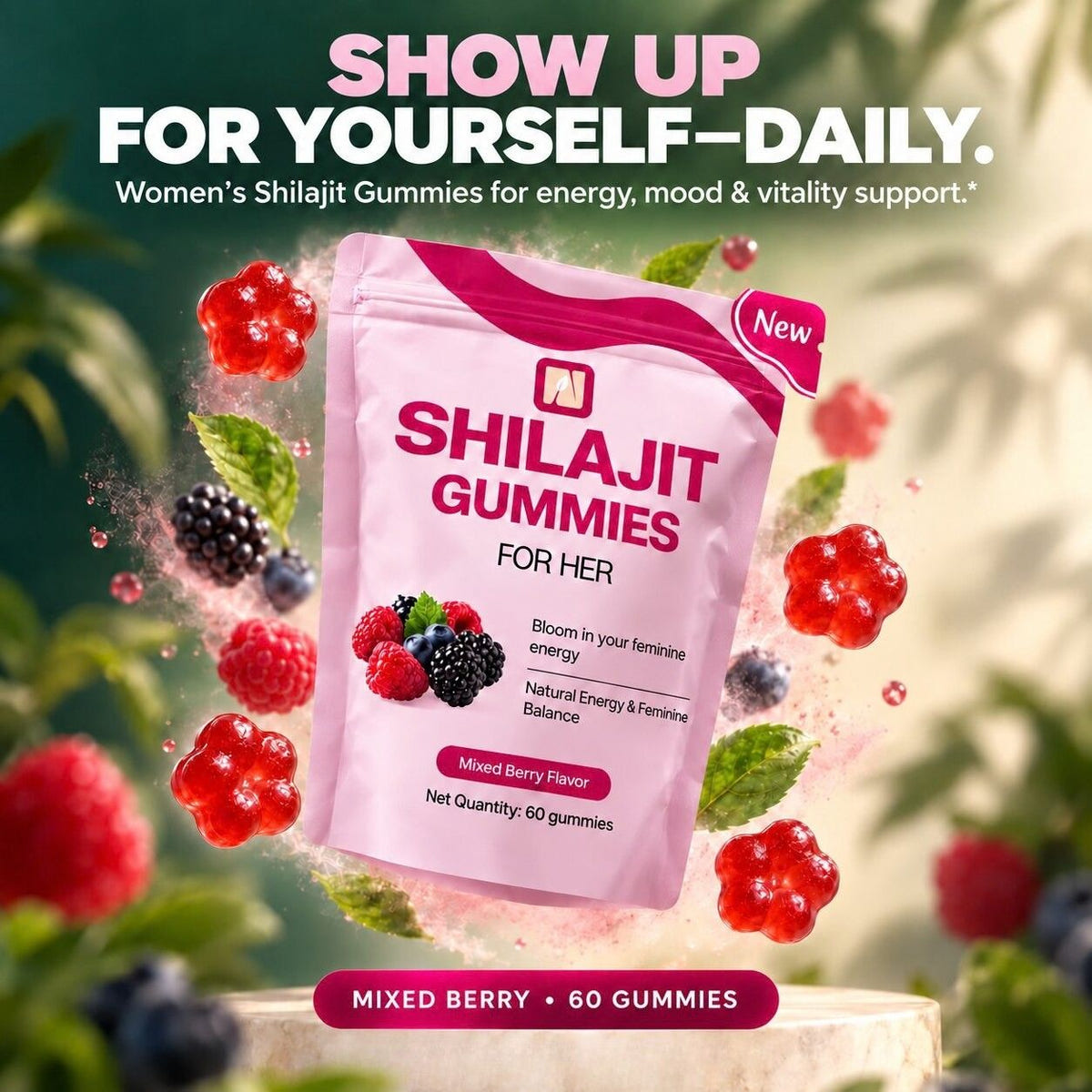 Women's Shilajit Gummies — Energy, Mood & Vitality Support