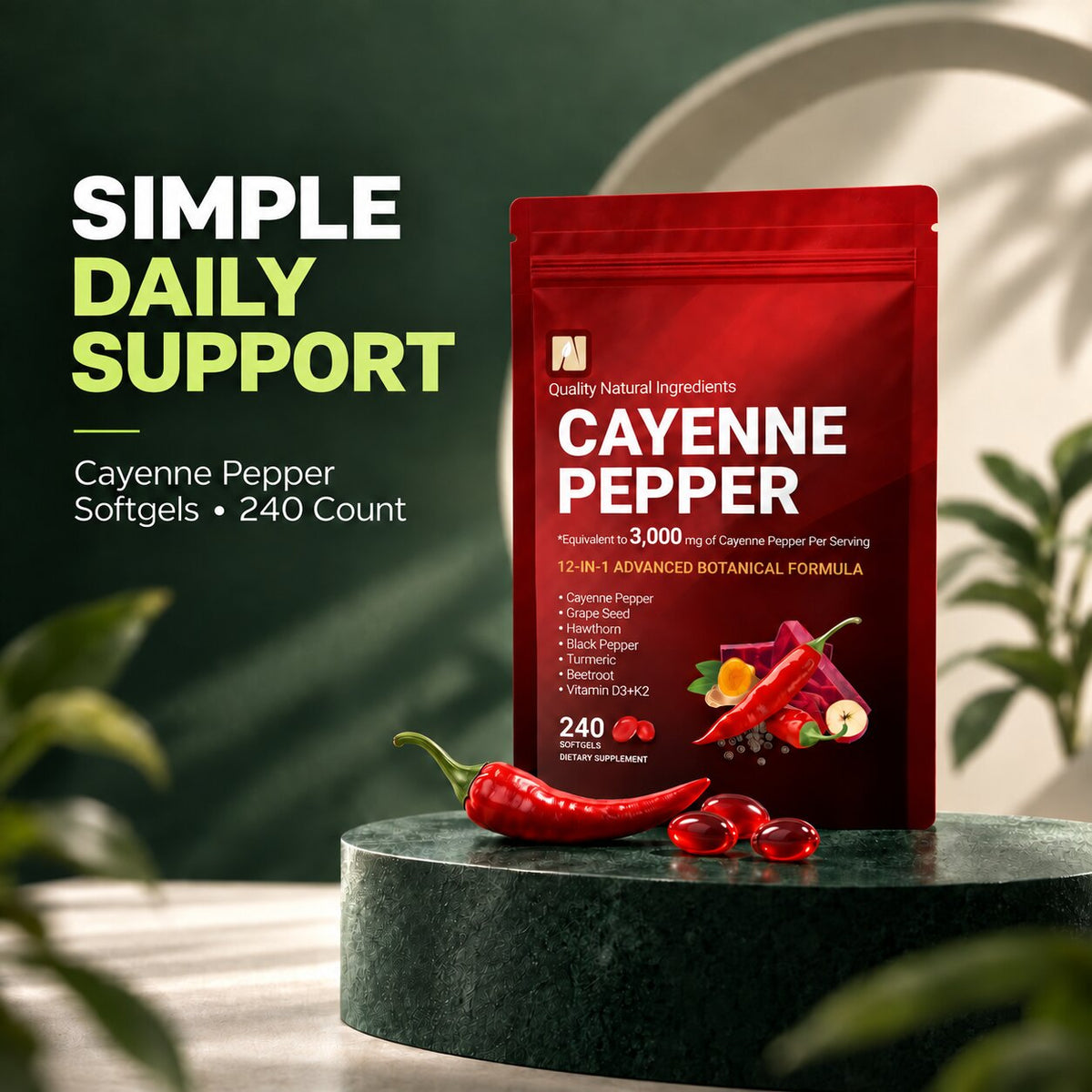 Cayenne Pepper Softgels — 240 Count