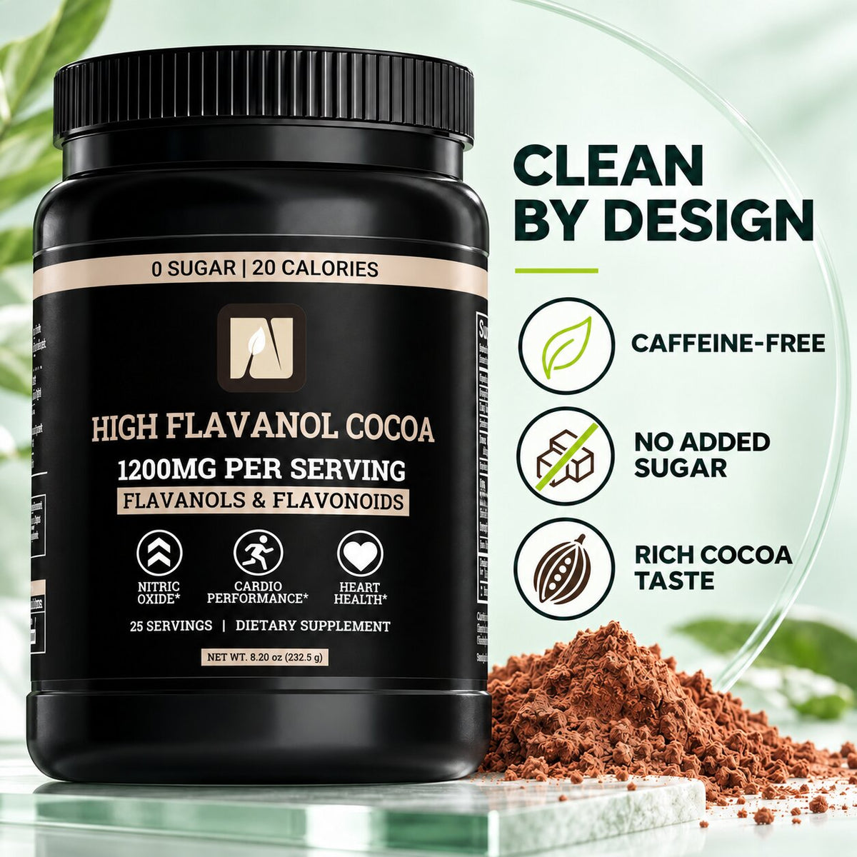 High-Flavanol Cocoa Powder — 1,200 mg Per Serving