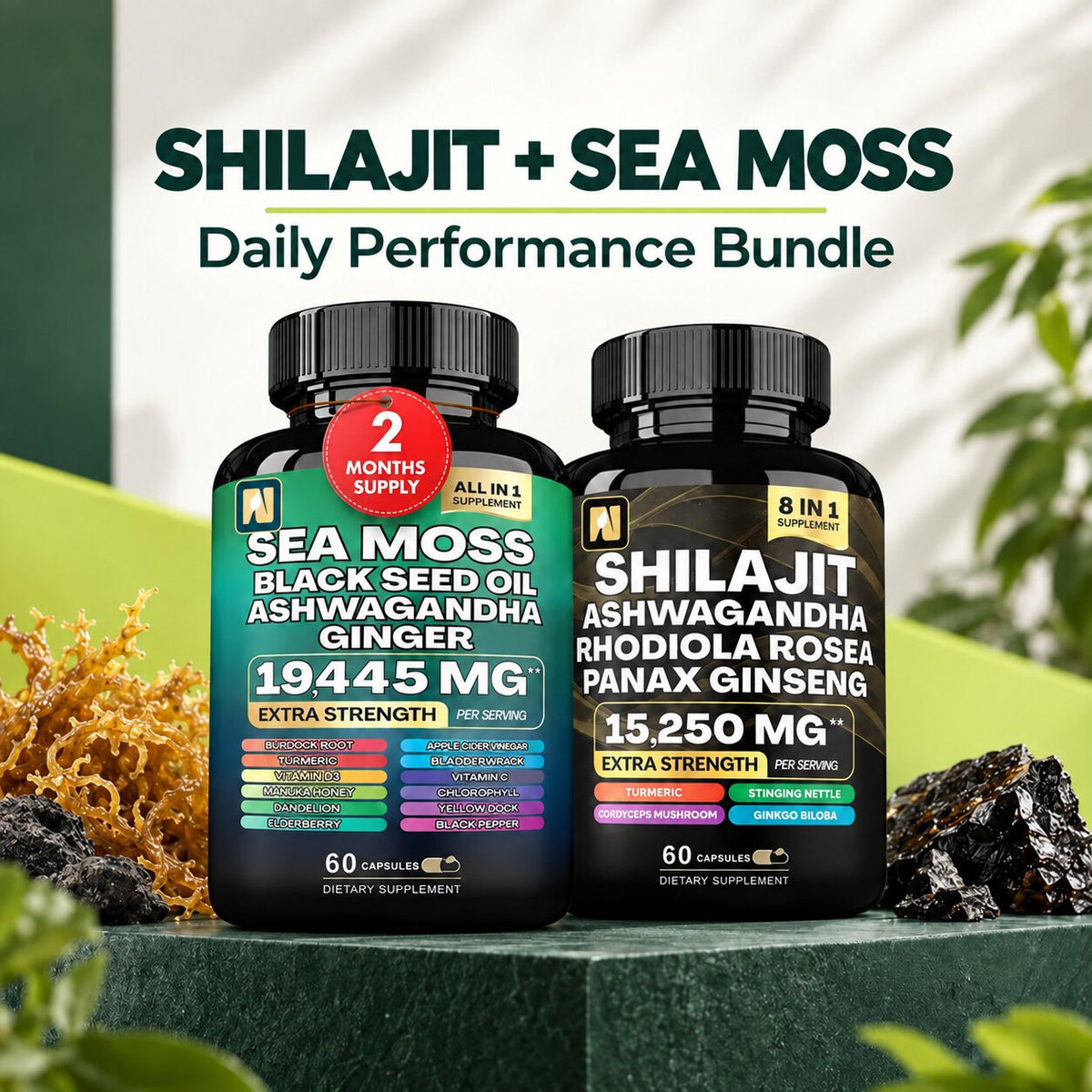 Shilajit + Sea Moss Daily Performance Bundle