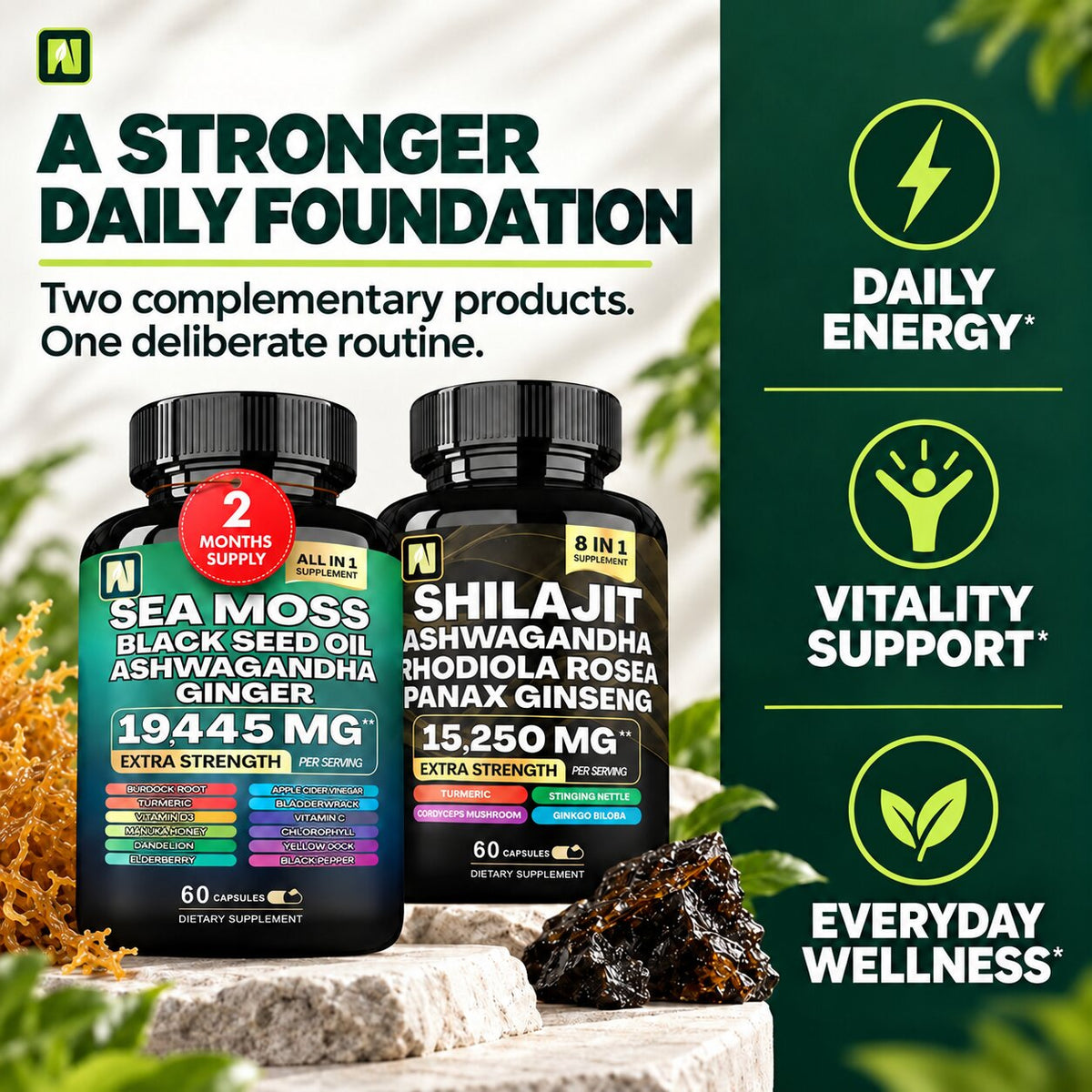 Shilajit + Sea Moss Daily Performance Bundle