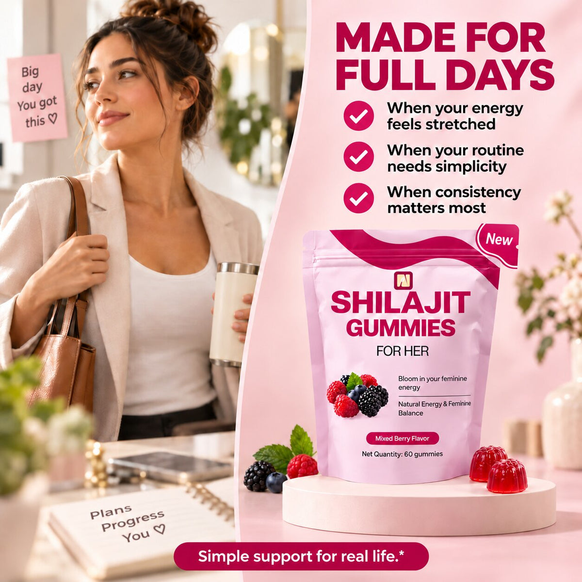 Women's Shilajit Gummies — Energy, Mood & Vitality Support