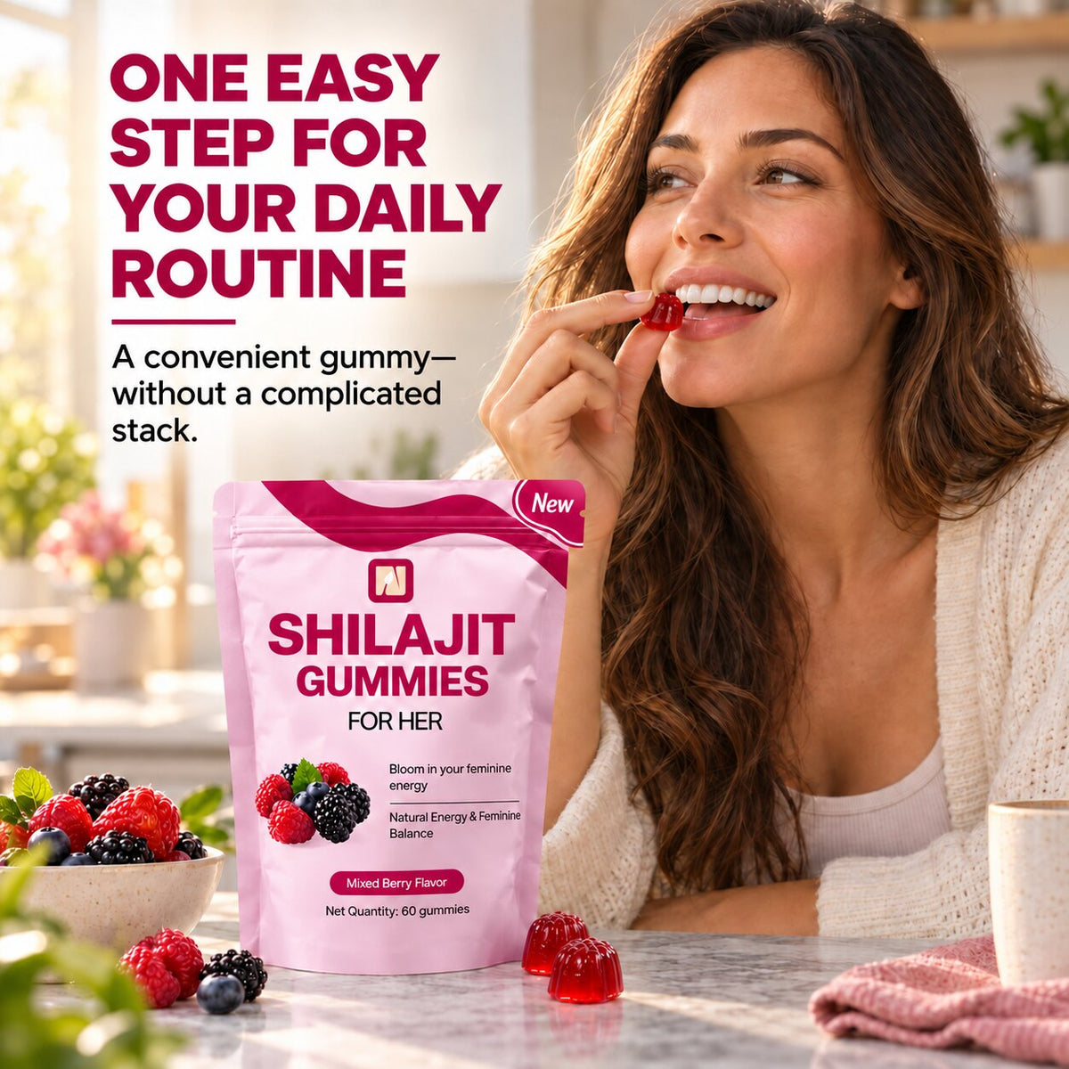Women's Shilajit Gummies — Energy, Mood & Vitality Support