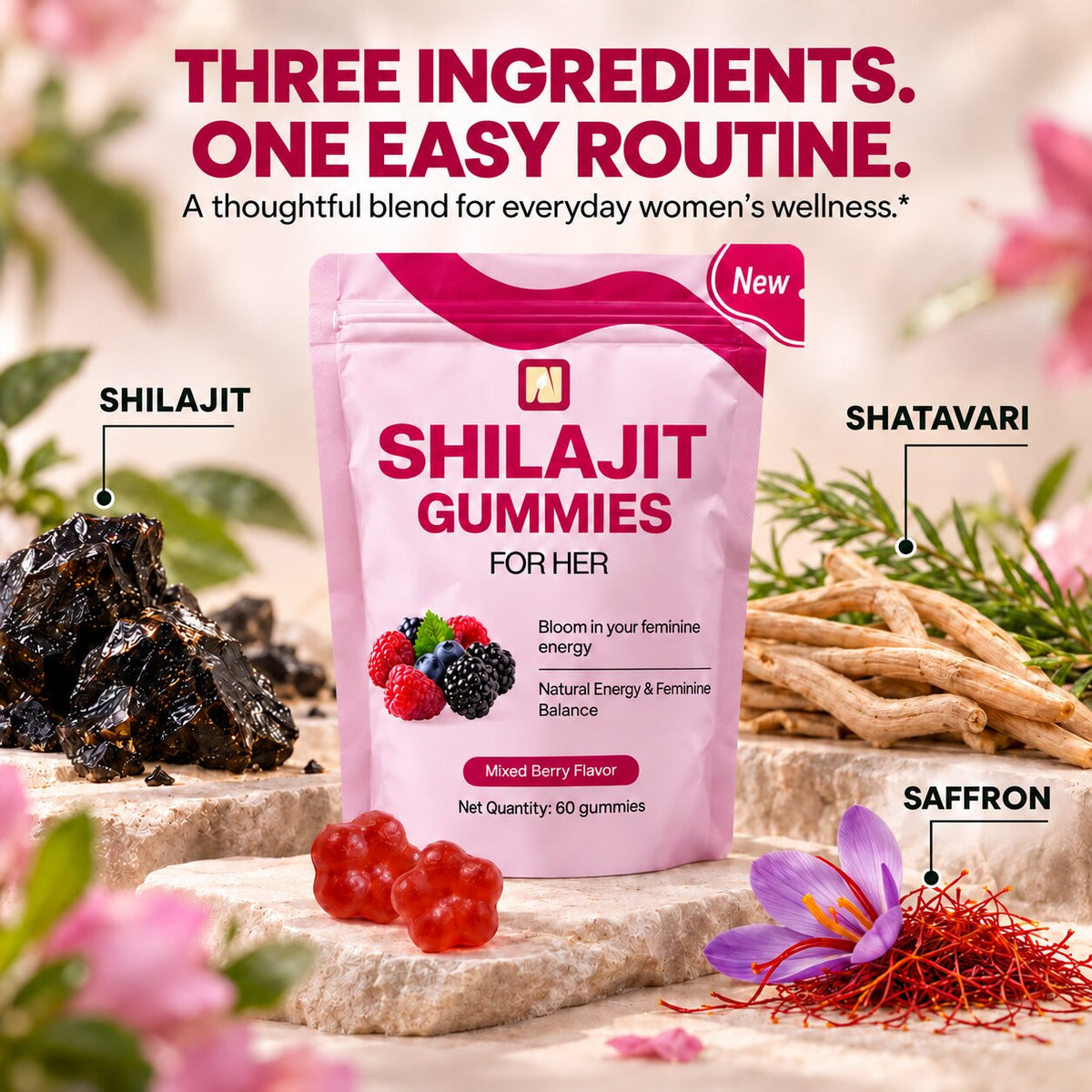 Women's Shilajit Gummies — Energy, Mood & Vitality Support