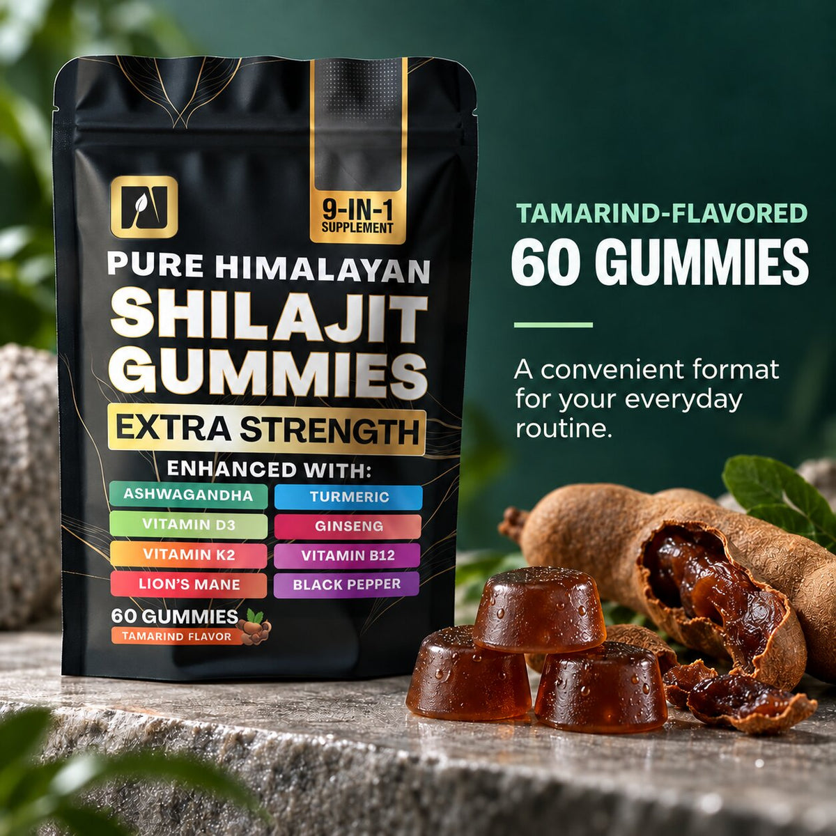 Shilajit 2,000 mg Complex Gummies — 9-in-1 Formula