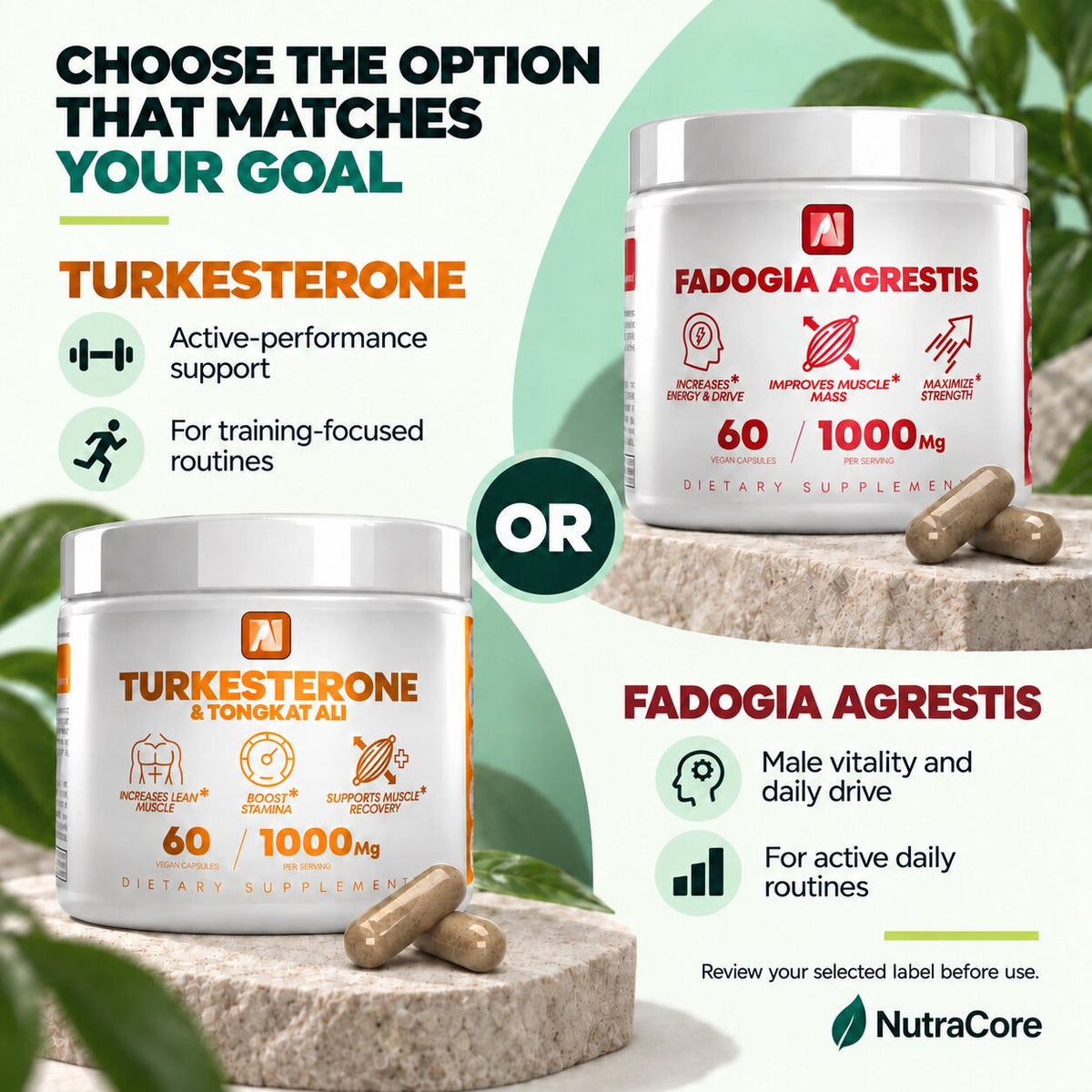 Men's Performance Capsules - Turkesterone or Fadogia Formula