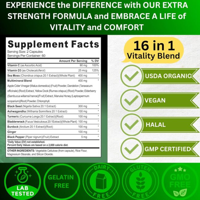 Organic Irish Sea Moss, Black Seed Oil - Image 3