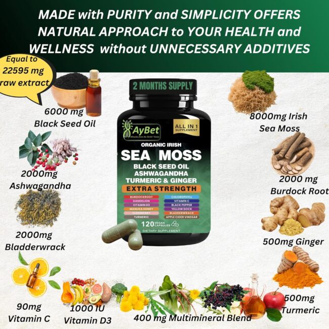 Organic Irish Sea Moss, Black Seed Oil - Image 2