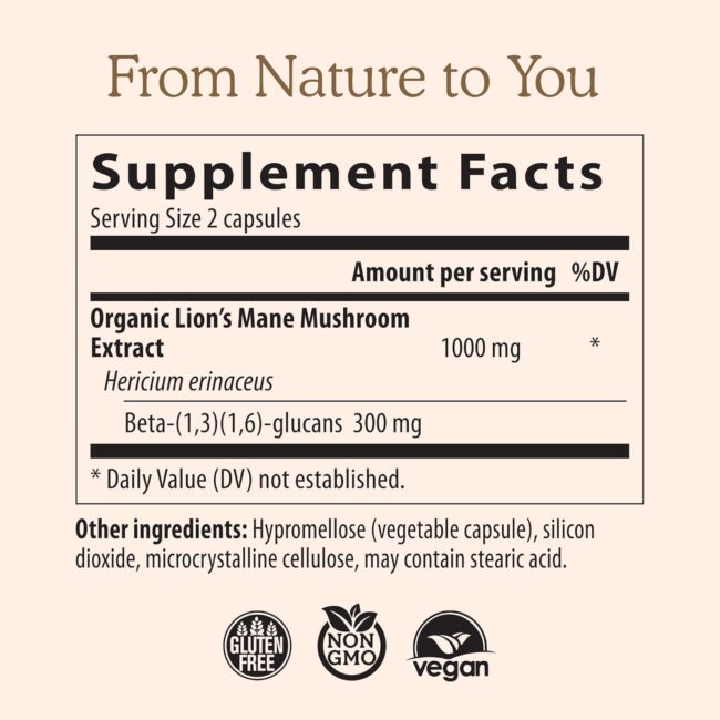 Lions Mane Mushroom Cognition 120 Capsules - Image 7